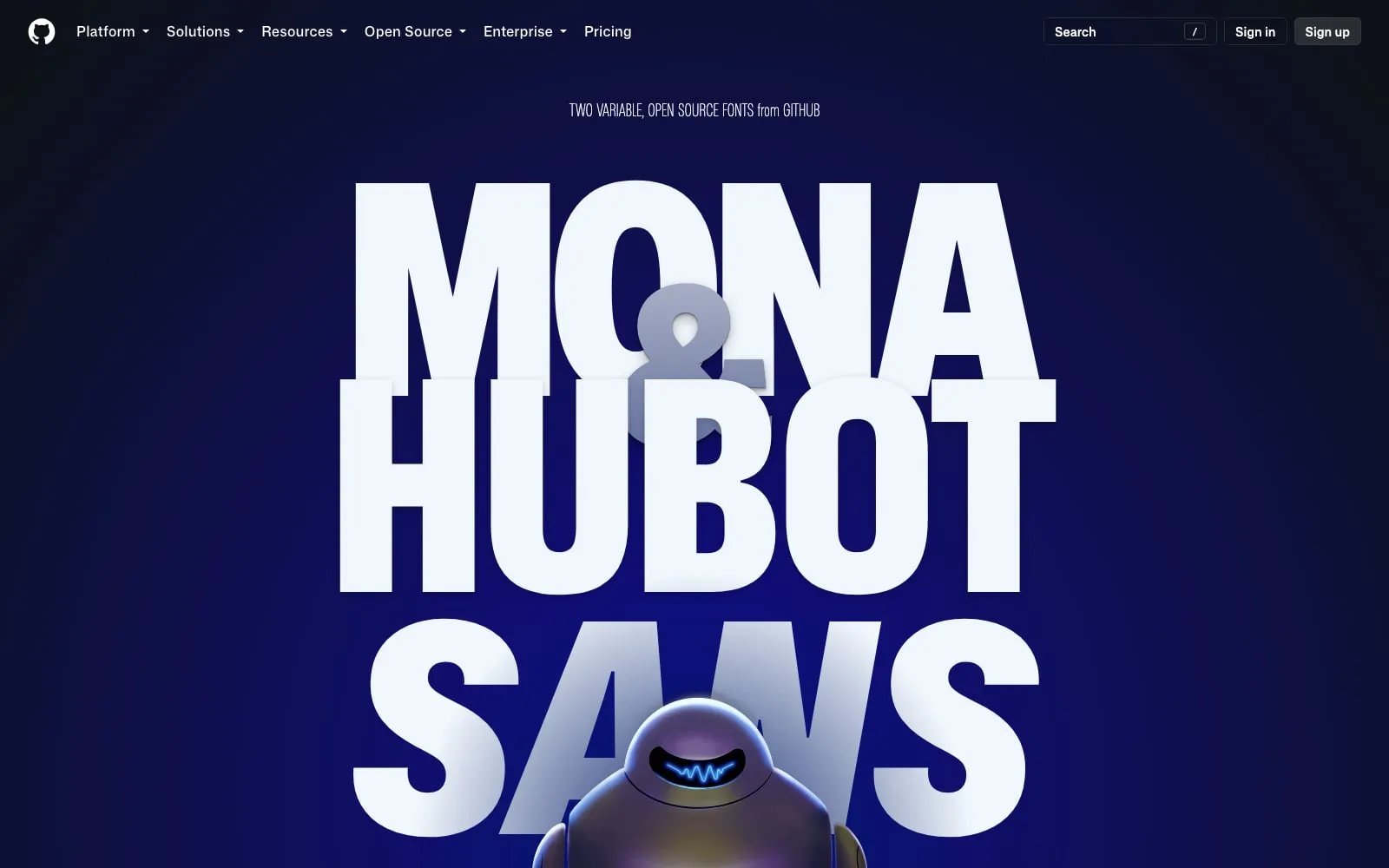 Screenshot of Mona & Hubot Sans
