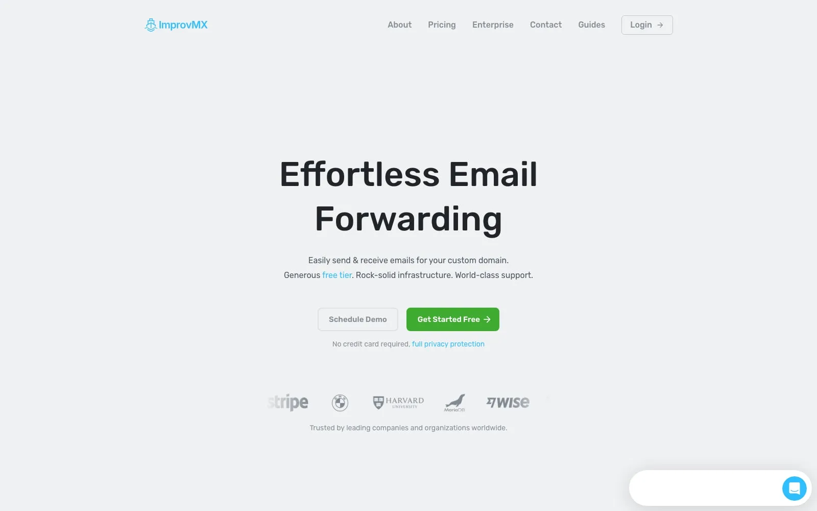 Screenshot of ImprovMX