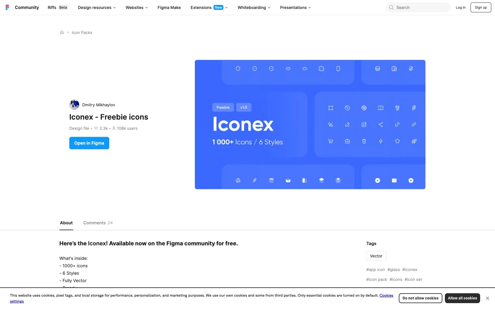 Screenshot of Iconex – Freebie icons