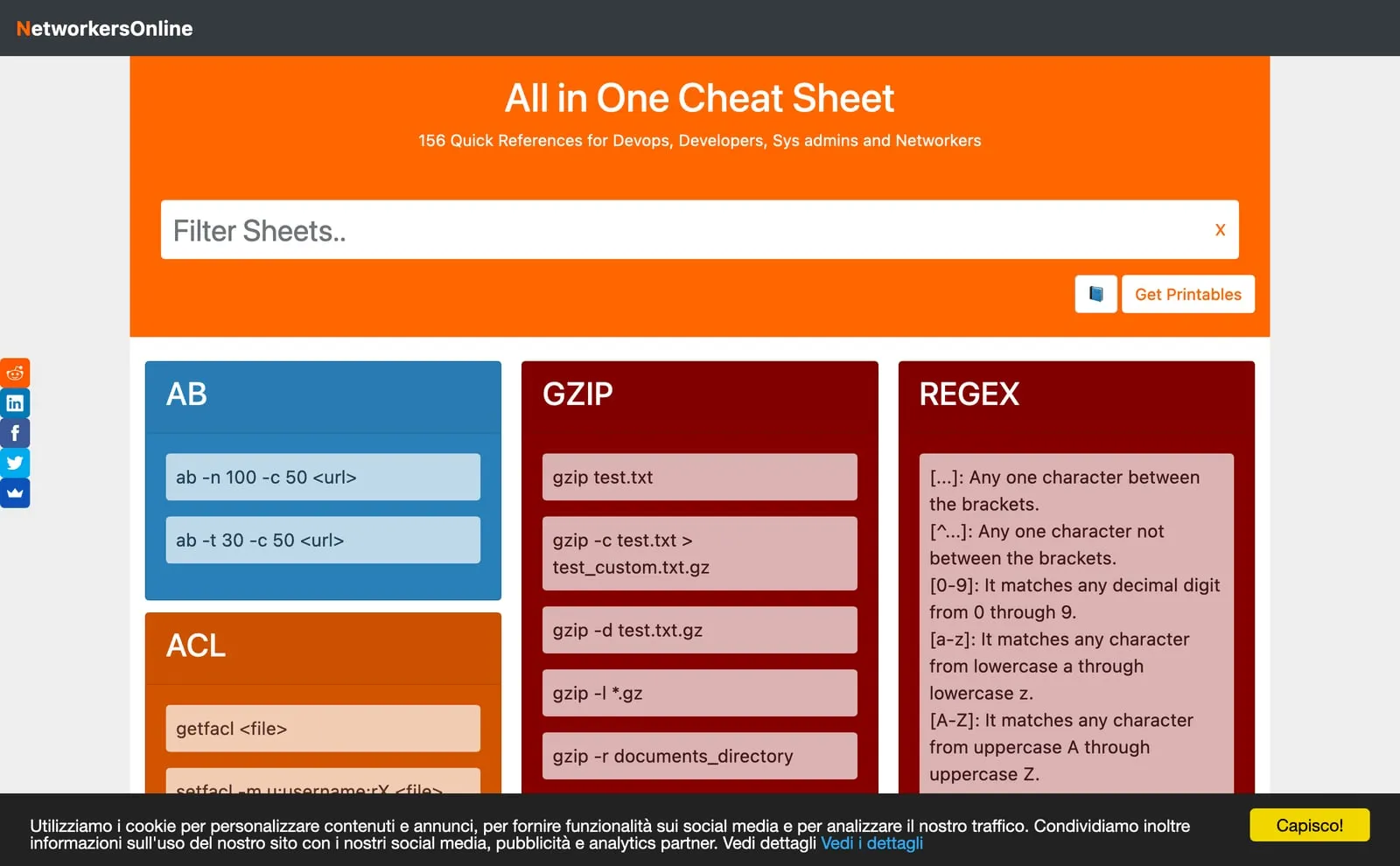 Screenshot of Cheatsheets