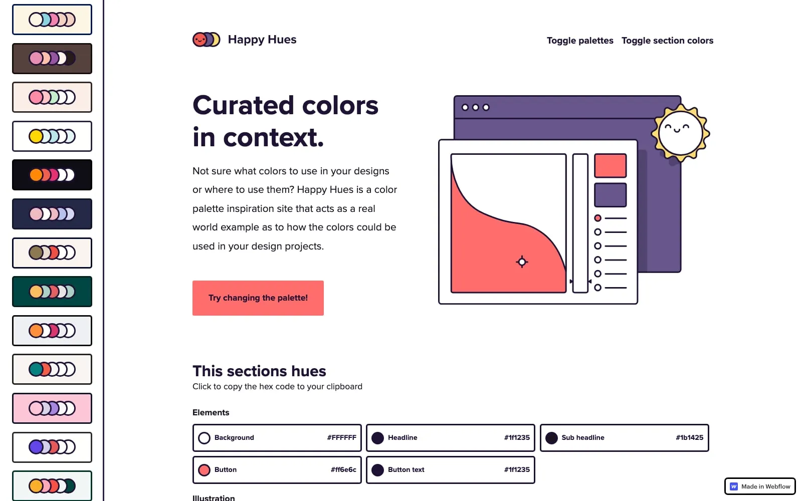 Screenshot of Happy Hues