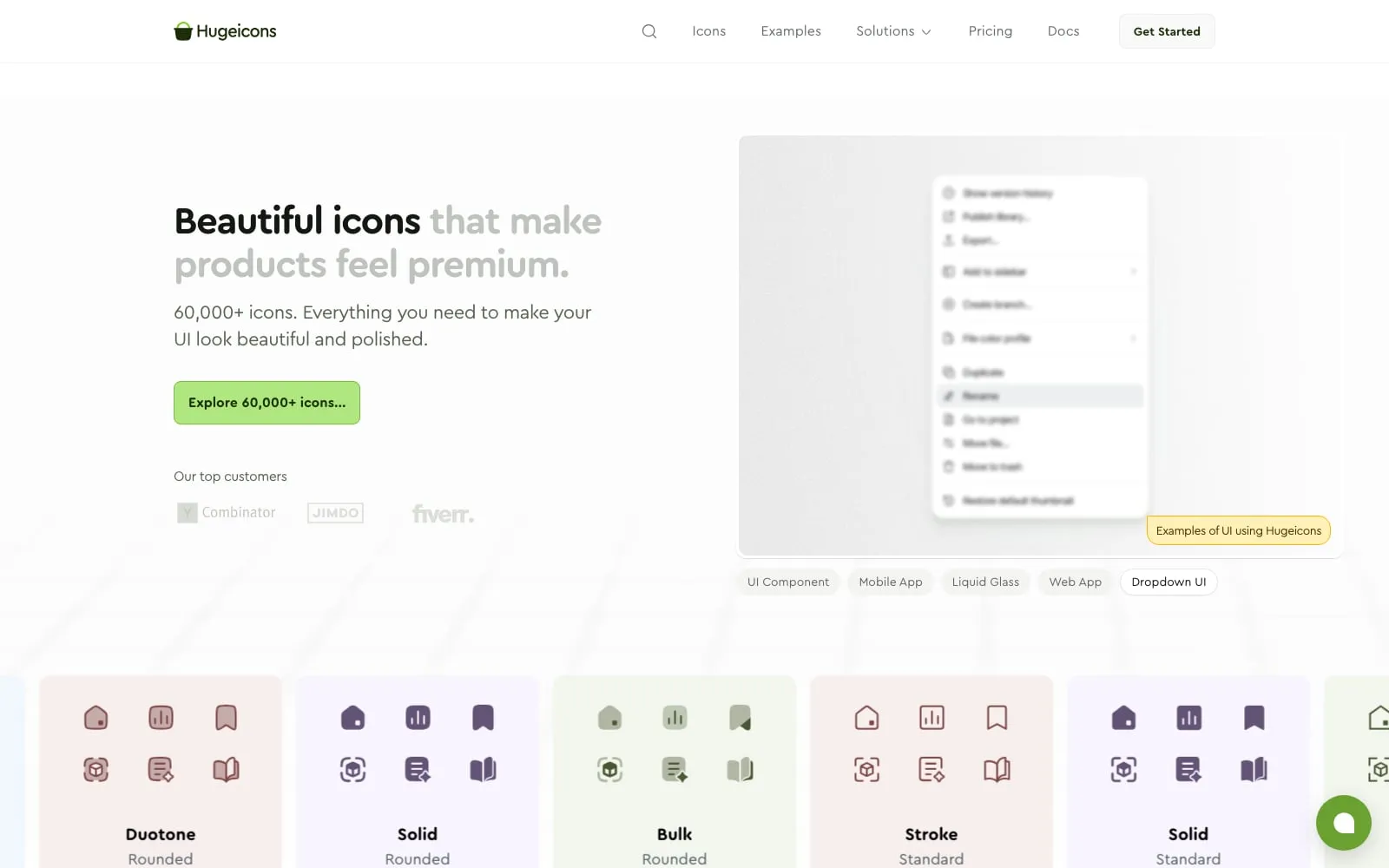 Screenshot of Hugeicons