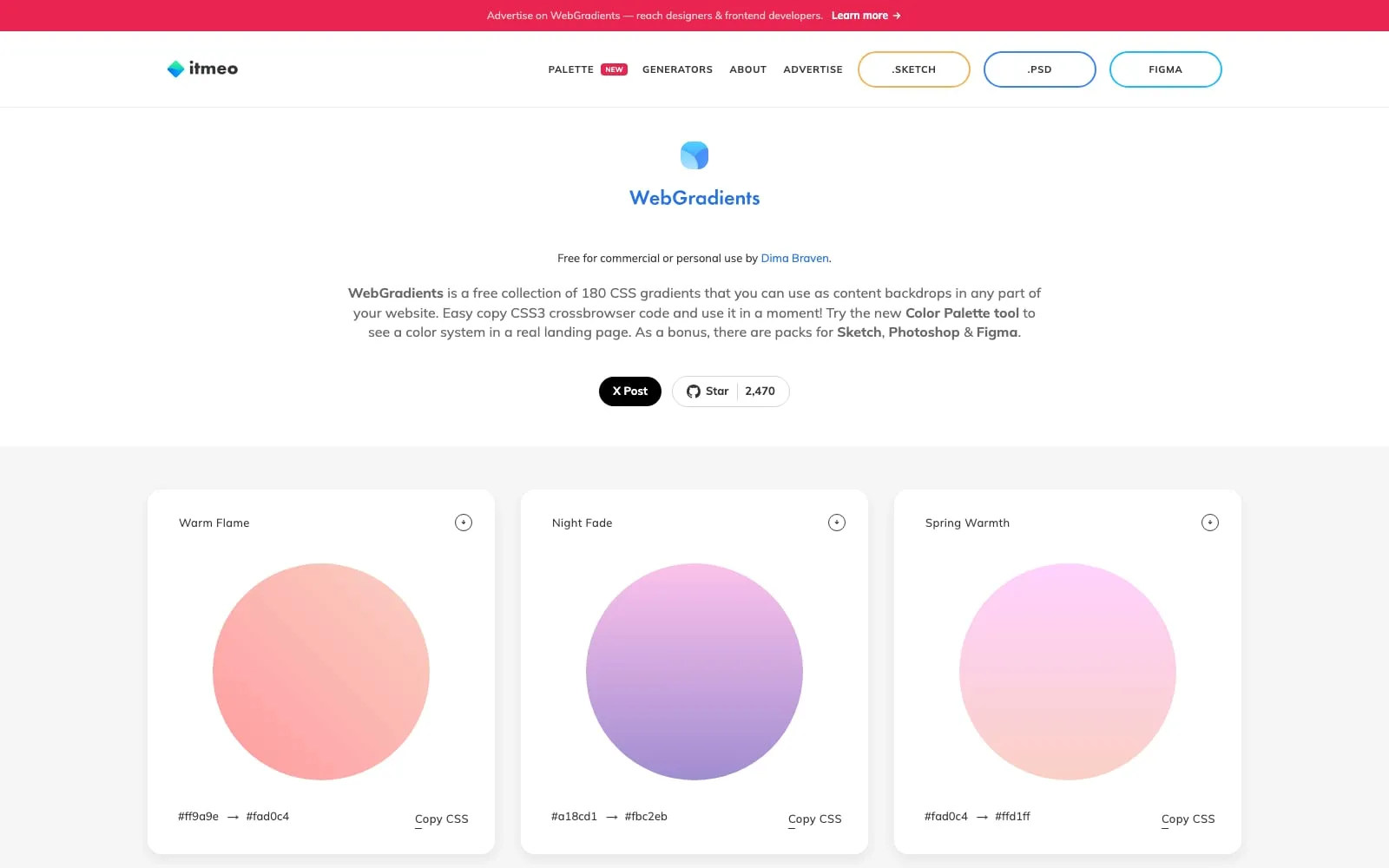 Screenshot of Web Gradients